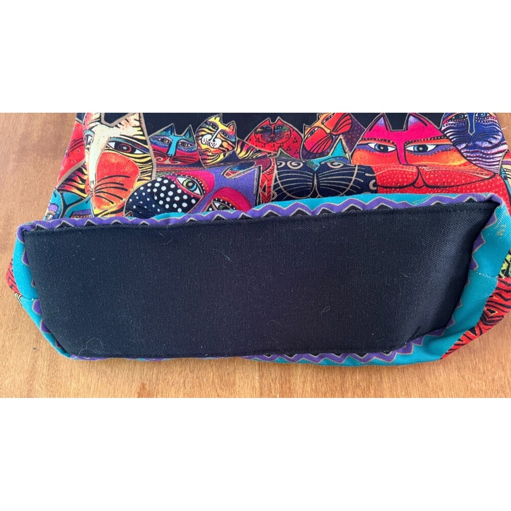 Laurel Burch Fantasticats Cat Pattern Shoulder Bag Purse Beaded READ - Picture 7 of 9